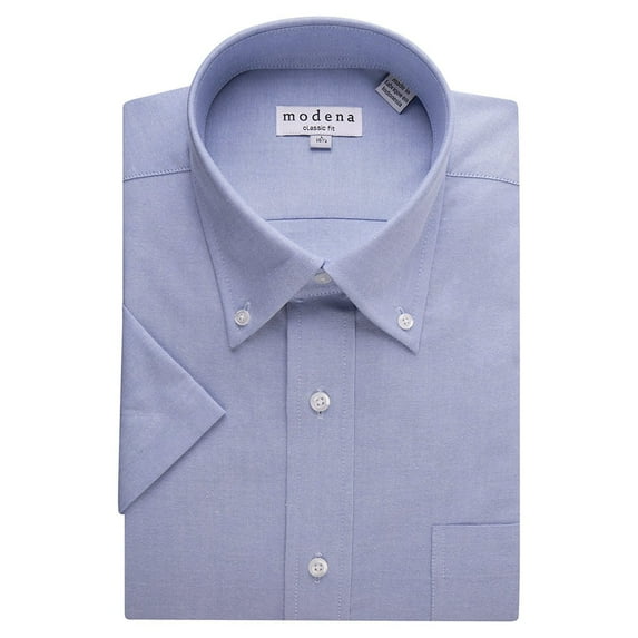 Jay & Leonard / Modena Men's J200BDSS Short Sleeve Oxford Shirt - Light Blue - 15