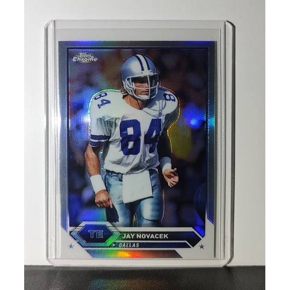 Jay Novacek 2023 Topps Chrome NFL #28 Refractor Card Dallas Cowboys