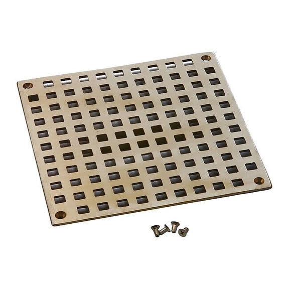 Jay R. Smith Manufacturing Floor Drain,8-3/8 In. L,Nickel Bronze B10NBG