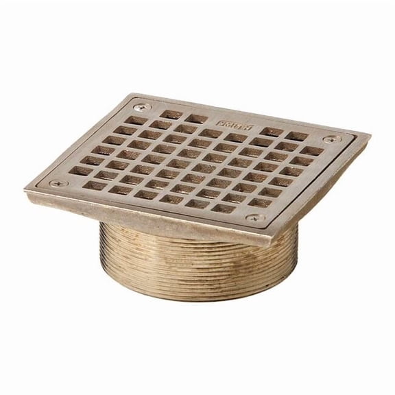 Square Commercial Grate, Nickel Bronze, 3-3/4", threaded B06NB