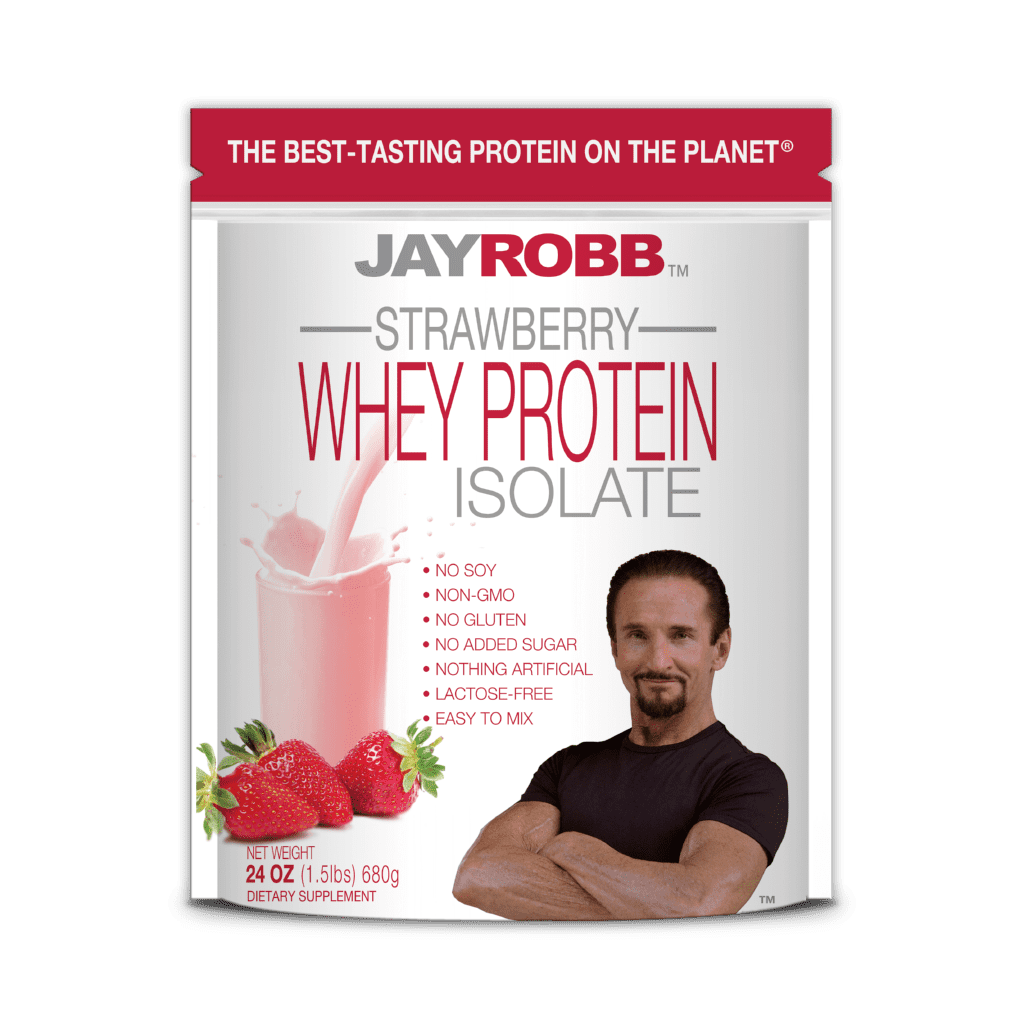 Jay Robb - Whey Protein Isolate Powder Strawberry - 1.5 lbs.