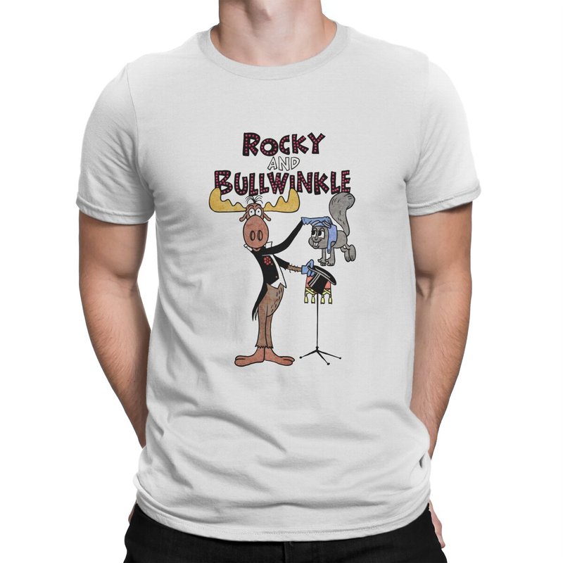 Jay Ward Cartoons Bullwinkle Rocky T Shirts Men's Pure Cotton T-Shirt ...