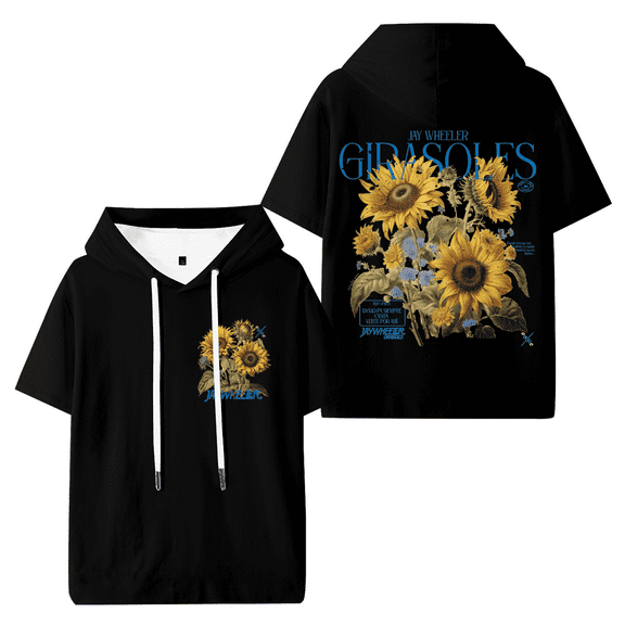 Jay Wheeler Botanical Hooded T-shirt Women Men Fashion Short Sleeve Tee