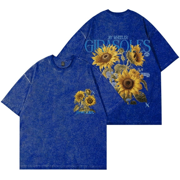 Jay Wheeler Botanical Wash T-Shirts Girasoles Album Merch Summer Unisex Cotton Short Sleeve Tee