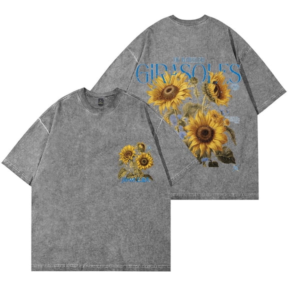 Jay Wheeler Botanical Wash T-Shirts Girasoles Album Merch Summer Unisex Cotton Short Sleeve Tee