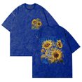 thumbnail image 1 of Jay Wheeler Botanical Washed Cotton Tee Women Men Crewneck Short Sleeve T-shirt, 1 of 2