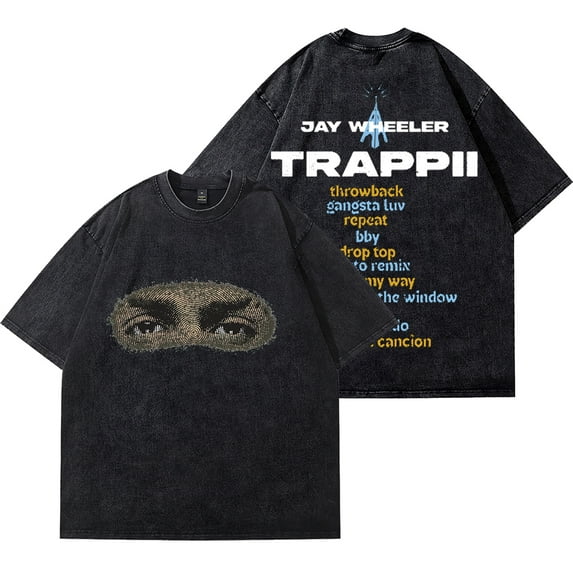 Jay Wheeler TRAPPii Eyes Vintage Wash Tee Cosplay Women Men Fashion Short Sleeve Cotton T-Shirts