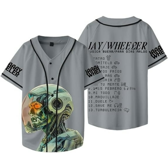 Jay Wheeler Tour Merch Baseball Jersey Shirt V-Neck Women Men Short Sleeve Streetwear Clothes