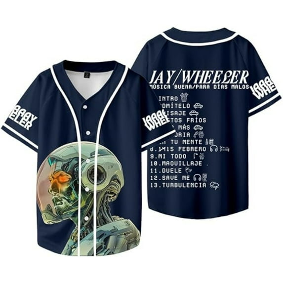 Jay Wheeler Tour Merch Baseball Jersey Shirt V-Neck Women Men Short Sleeve Streetwear Clothes