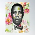 thumbnail image 1 of Jay Z Floral Portrait Poster Wall Art, Modern Wall Decor For Living Room Bedroom, 8x12 UNFRAMED, 1 of 2