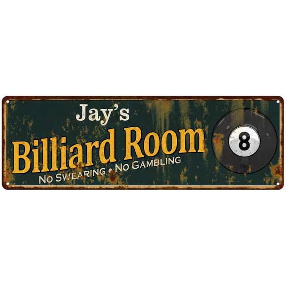 Jay's Billiard Room Green Sign Man Cave 6x18 206180009013