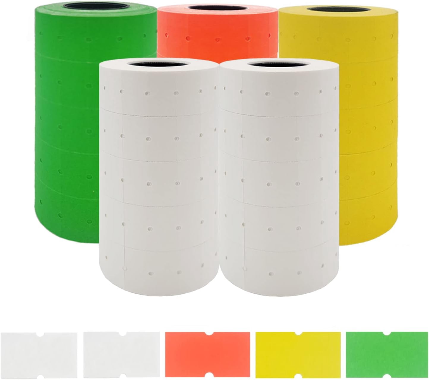 JayCo 1 Line Blank Labels - 25,000 (Fluorescent Red+Yellow+Green+White ...