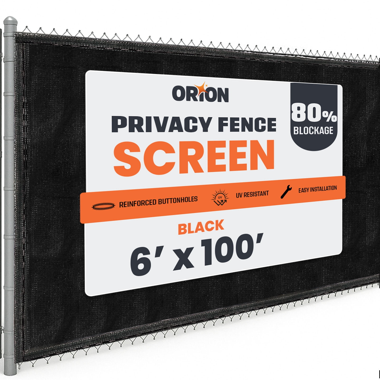 6 ft. x 100 ft. Privacy Screen Fence, Black