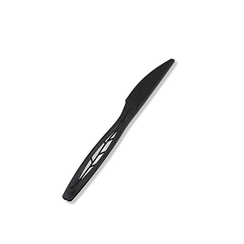 Jaya 100% Compostable 6.5" Heavy Duty Cutlery, Knife, Black, 1000-Count Case