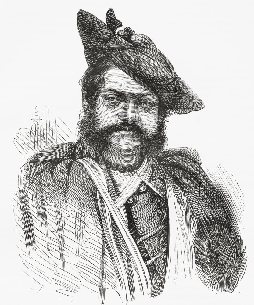 Jayajirao Scindia 1835 To 1886 Maharajah Of Gwalior From 1843 To 1886 Under The British Rule From El Mundo En La Mano Published 1878 Canvas Art - Ken Welsh Design Pics (13 x 16)