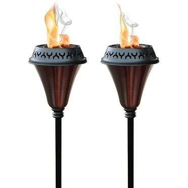 Jayanita Exports Pvt Ltd Deco Window 60" Large Flame Garden Torch with Snuffer & Wick Black