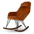 thumbnail image 1 of Jayce Mid Century Modern Indoor Nursery Velvet Rocking Chairs in Orange, 1 of 7