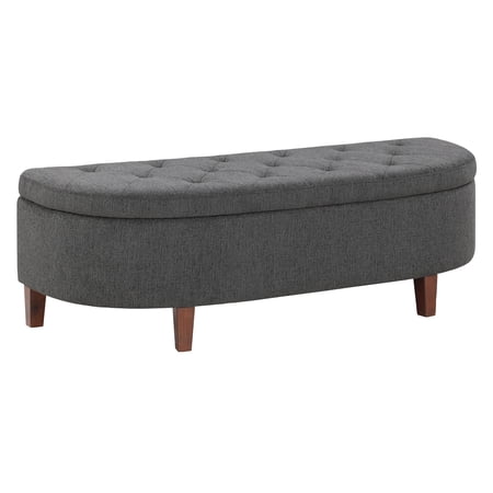 Jaycee 60" Storage Bench in Charcoal Fabric
