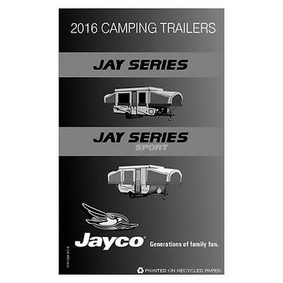 Jayco Fold-Down Pop-Up Tent Trailer Owners Manual- 2016 Jay Sport REPRINT