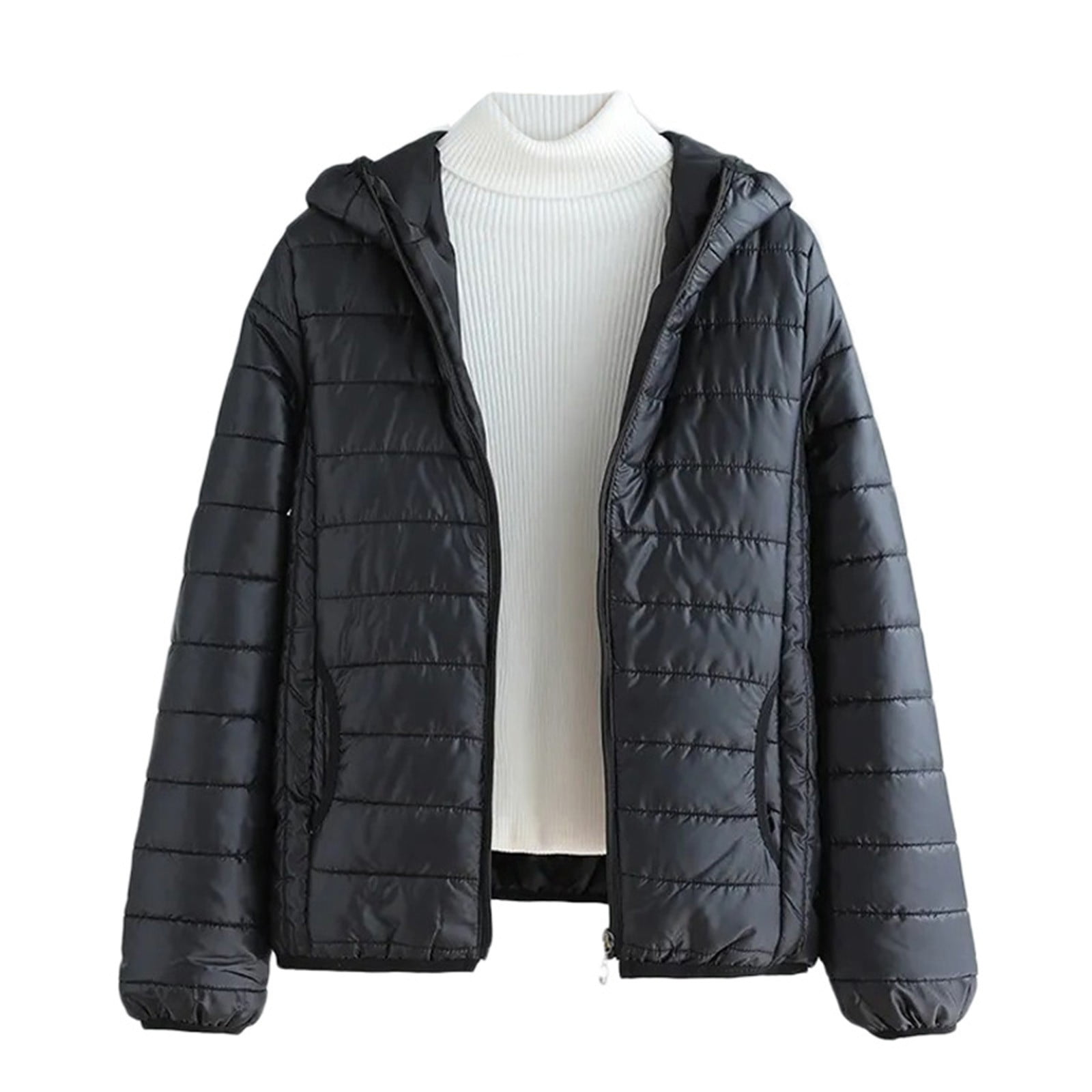 Jaycosin Women's Lightweight Puffer Jacket TwoWay Zipper Winter Coats