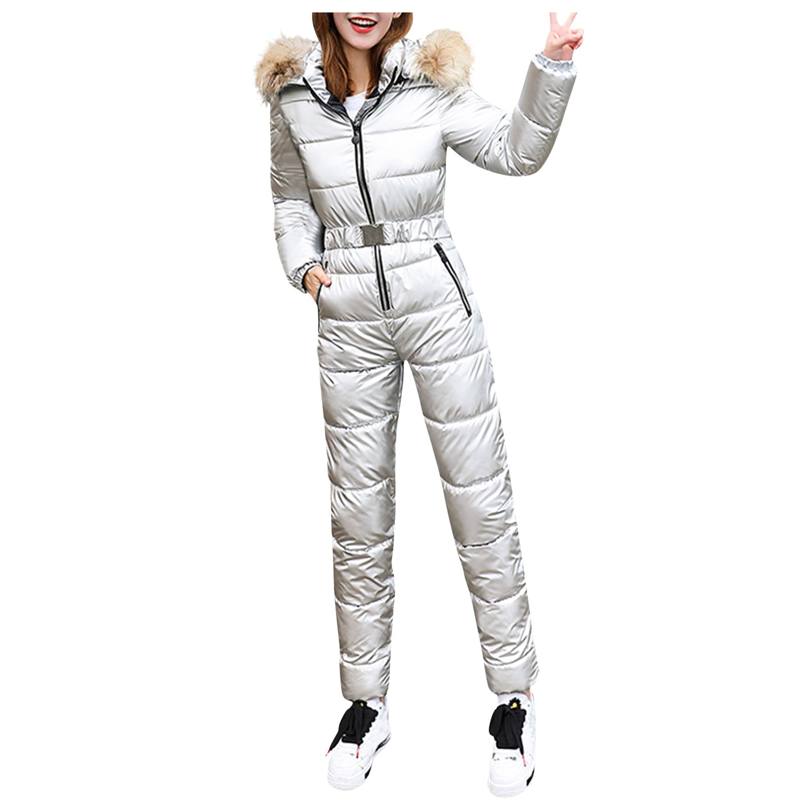 Jaycosin Women's One Piece Ski Suits Onesie Waterproof Jumpsuits