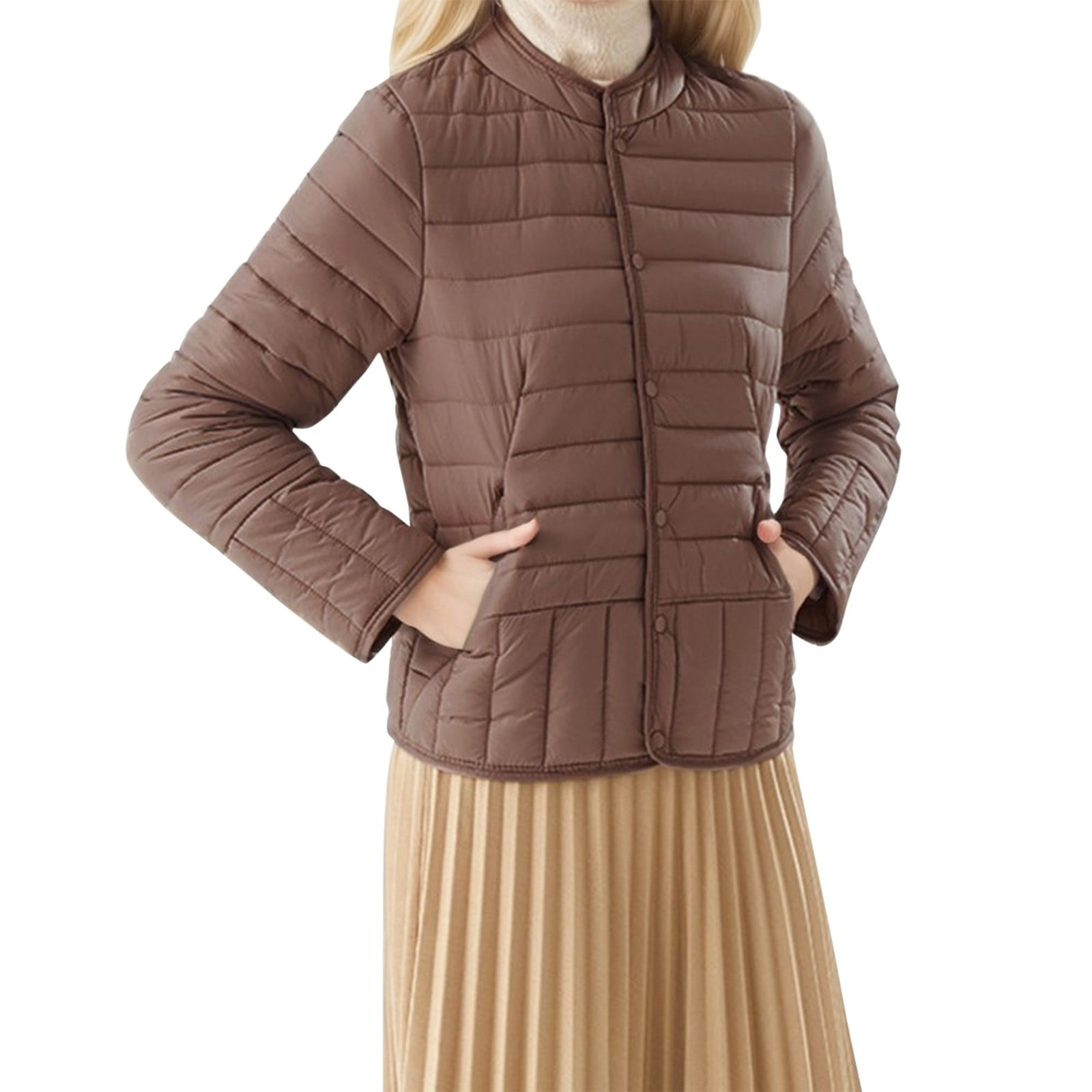 Jaycosin Womens Hooded Down Alternative Puffer Jacket Warm Long Sleeve