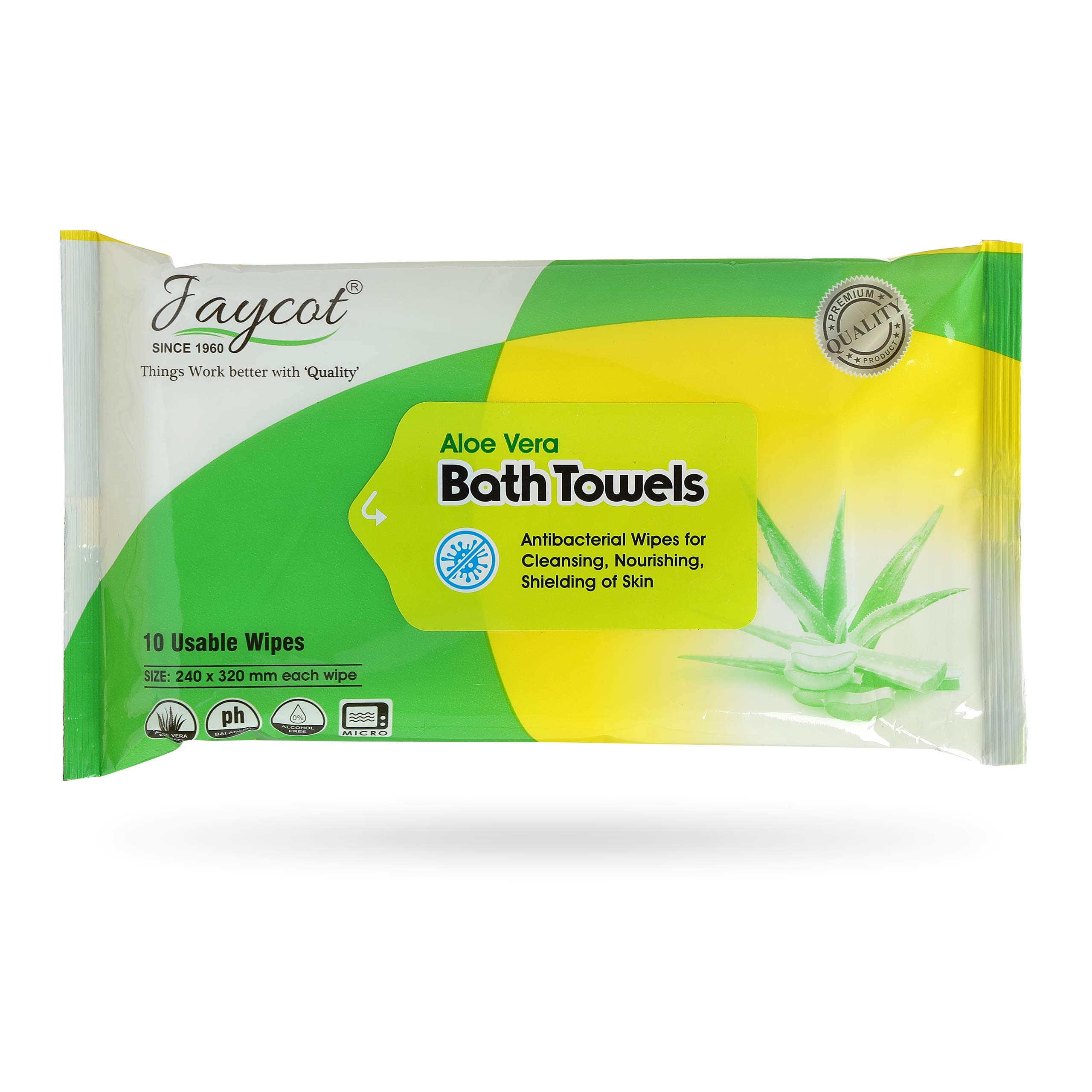 Jaycot Cleansing & Refreshing Bath Wipes For Adults Premium Pack 10