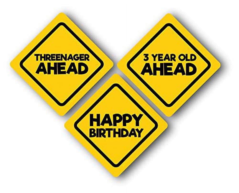 Jayd Products, 3 Year Old Birthday Caution Signs, (3ct) 16.5
