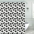 thumbnail image 1 of Serafin Home Jayda Seashells Printed Canvas Shower Curtain, Black-White, 70x72 Inches, 1 of 8