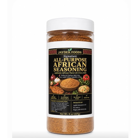 Jaydek Foods All-Purpose Seasoning | African Spice Blend for Meat, Poultry, Seafood, Rice & Vegetables | Everyday Kitchen Seasoning | 8 oz