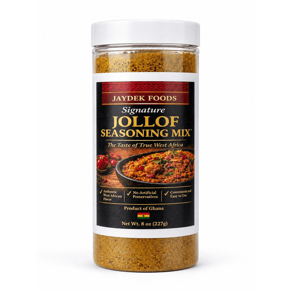 Jaydek Foods Jollof Seasoning Mix | Authentic African Rice Seasoning | Ghanaian & Nigerian Jollof Rice Spice Blend | All-Natural Cooking Seasoning | 8 oz