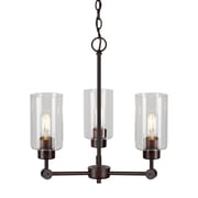 Jayden 3-Light Antique Bronze Chandelier with Clear Glass - Antique Bronze