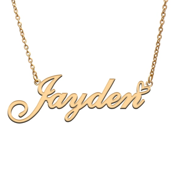 Jayden Custom Name Necklace Customized Personalized Plated Name Necklace for Mother Daughter Friendship Women Valentine's Day Christmas Birthday New Year Gold
