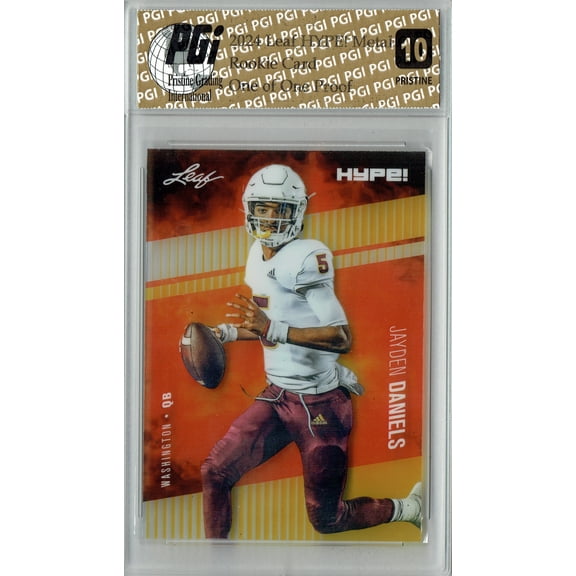 Jayden Daniels Rookie Card Washington PGI 10 Gem Mint Football Trading Card 2024 Leaf Metal HYPE! #HM-08 Gold 1/1 Proof