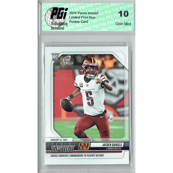 Jayden Daniels 2024 Panini Instant #264 Playoff Victory Rookie Card PGI 10
