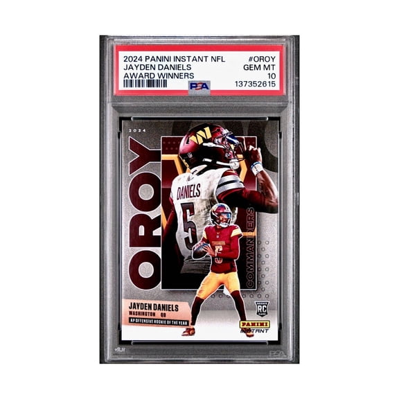 Jayden Daniels 2024 Panini NFL AP Offensive Rookie of the Year Commanders PSA 10