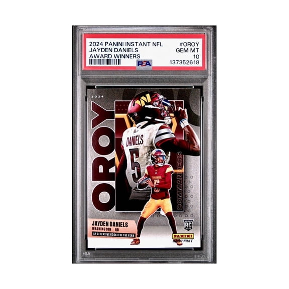Jayden Daniels 2024 Panini NFL AP Offensive Rookie of the Year Commanders PSA 10