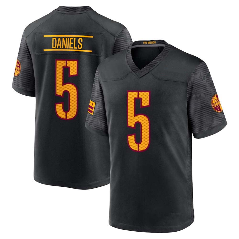 JaydenDaniels 5 Football Jersey Washington Player Jersey Sports TShirt Fans Gift Black Men