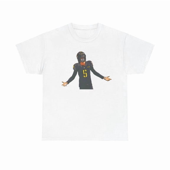 Jayden Daniels Celebration Washington T-Shirt | Football Fan Apparel | Heavy Cotton Tee | Jayden Daniels Celebration Shirt