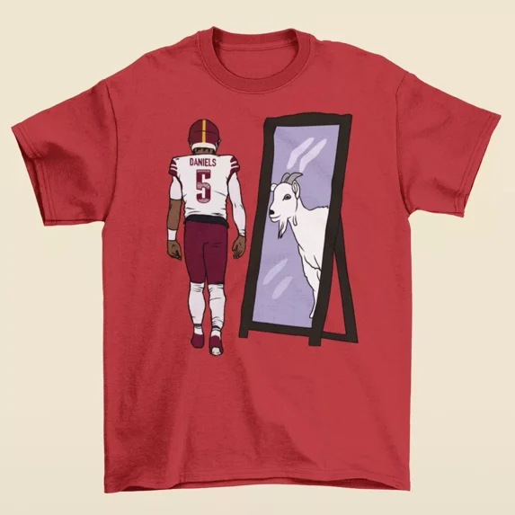 Jayden Daniels Mirror GOAT Football T-Shirt