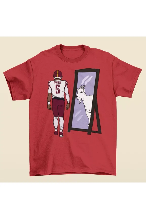 Jayden Daniels Mirror GOAT Football T-Shirt