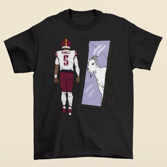 Jayden Daniels Mirror GOAT Football T-Shirt