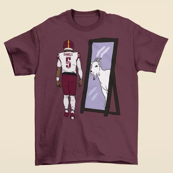 Jayden Daniels Mirror GOAT Football T-Shirt