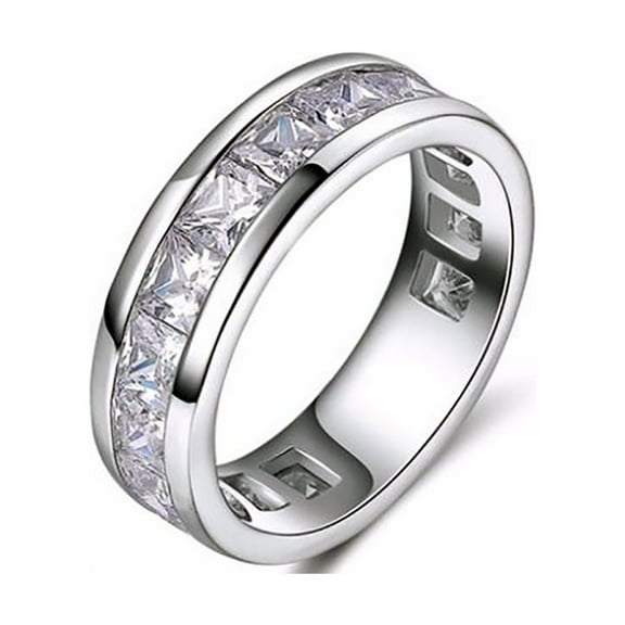 Jayden Eternity Wedding Band for Women Princess Clear Cz Ring Ginger Lyne Collection