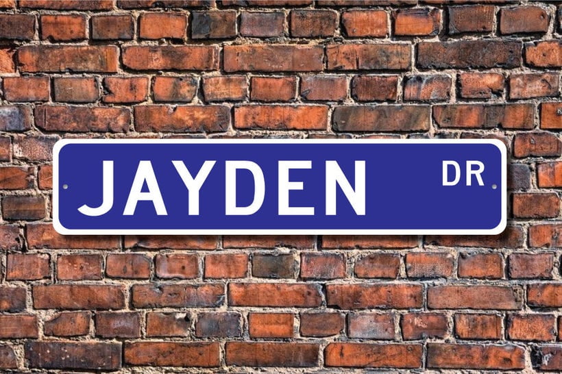 Jayden Jayden Sign Jayden Fan Jayden Decor Child Gift Grandchild Gift Jayden Birthday Gift Metal Sign Size: 4 x 16 Inch