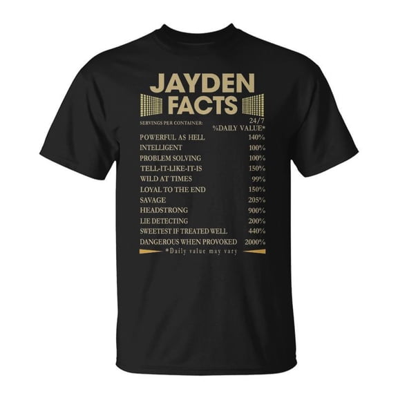 Jayden Name Jayden Facts TShirt