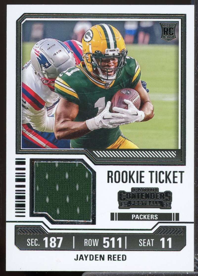Jayden Reed Card 2023 Panini Contenders Rookie Ticket Jersey Swatches ...