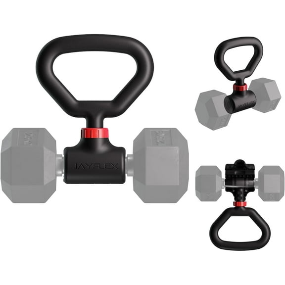 Jayflex Hyperbell Dumbbell Converter - Convert Dumbbells to Barbell Set and Kettlebell for Home Fitness - Adjustable & Up to 200 lb Capacity Weight Barbell for Weight Lifting