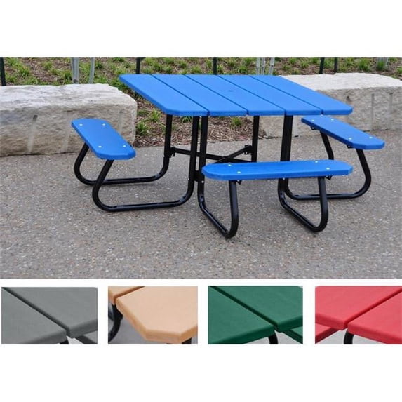 Jayhawk PB 4CEDSQPICADA Square ADA Picnic Table, Cedar - 4 ft.