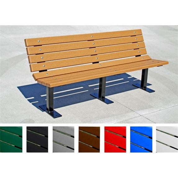 Jayhawk PB 6BROBFCONING Contour In-Ground Bench, Brown - 6 ft.